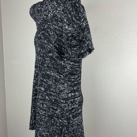 NWT dressbarn Cowl Neck Black, Gray and White Knit Long Sweater Size L - Picture 3 of 6